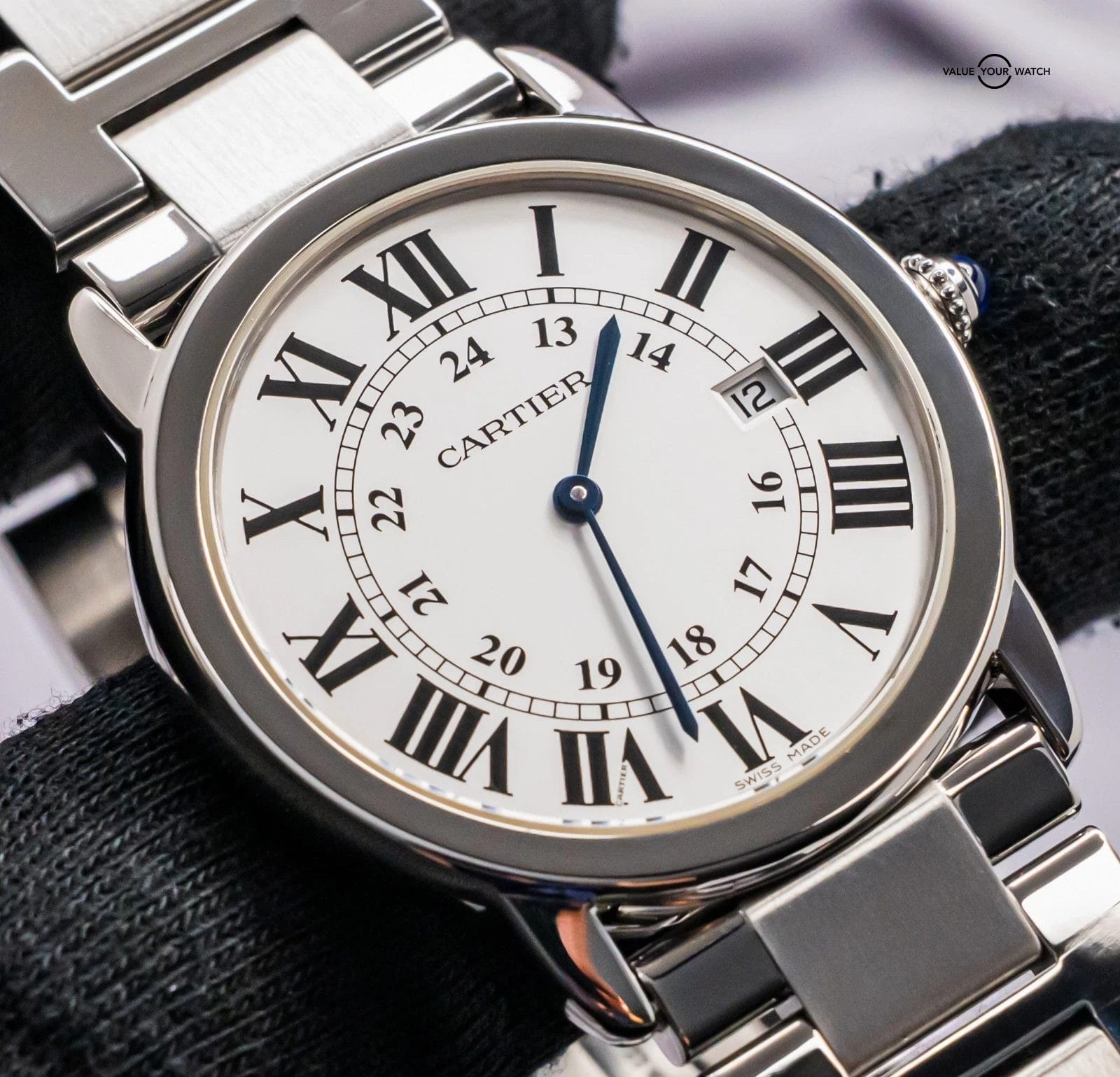 Cartier Ronde Solo De Cartier 36mm Silver Dial Bracelet Stainless 2934 W6701005 - Image 14