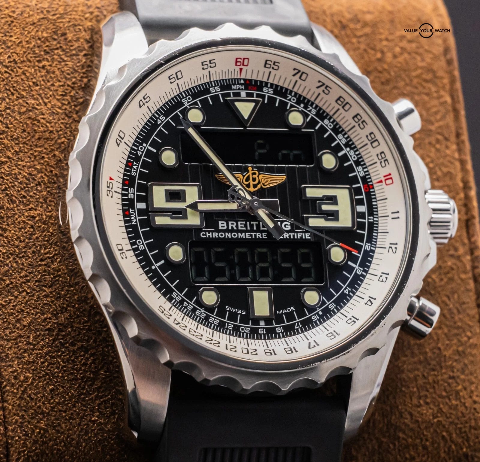Breitling Chronospace 48mm Deploy GMT Chronograph Digital Gray Quartz A78365 - Image 7
