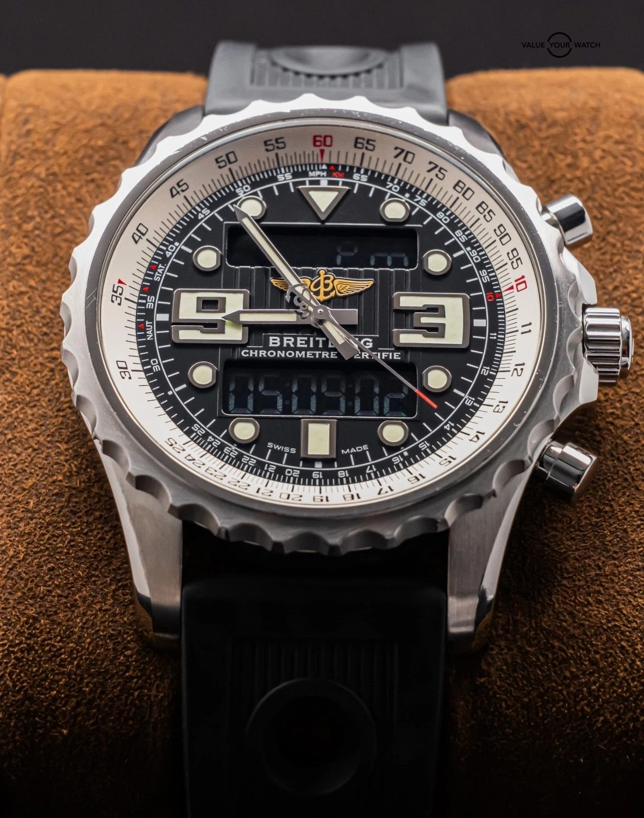 Breitling Chronospace 48mm Deploy GMT Chronograph Digital Gray Quartz A78365 - Image 18