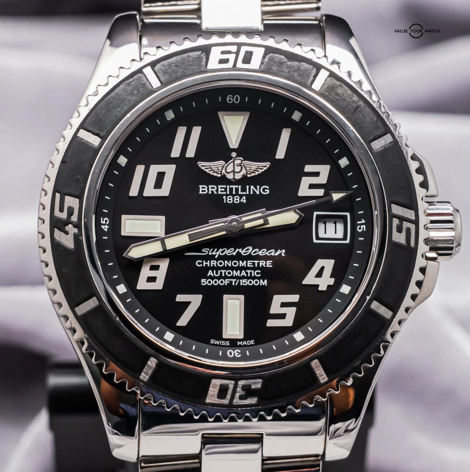 Breitling Superocean 42 mm Black Dial Boxes Bracelet Automatic Stainless A17364