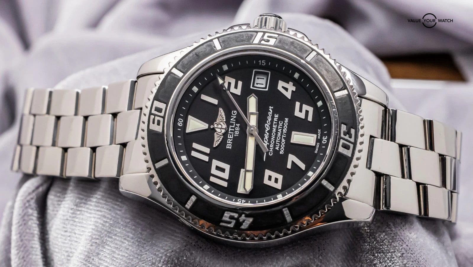 Breitling Superocean 42 mm Black Dial Boxes Bracelet Automatic Stainless A17364 - Image 10