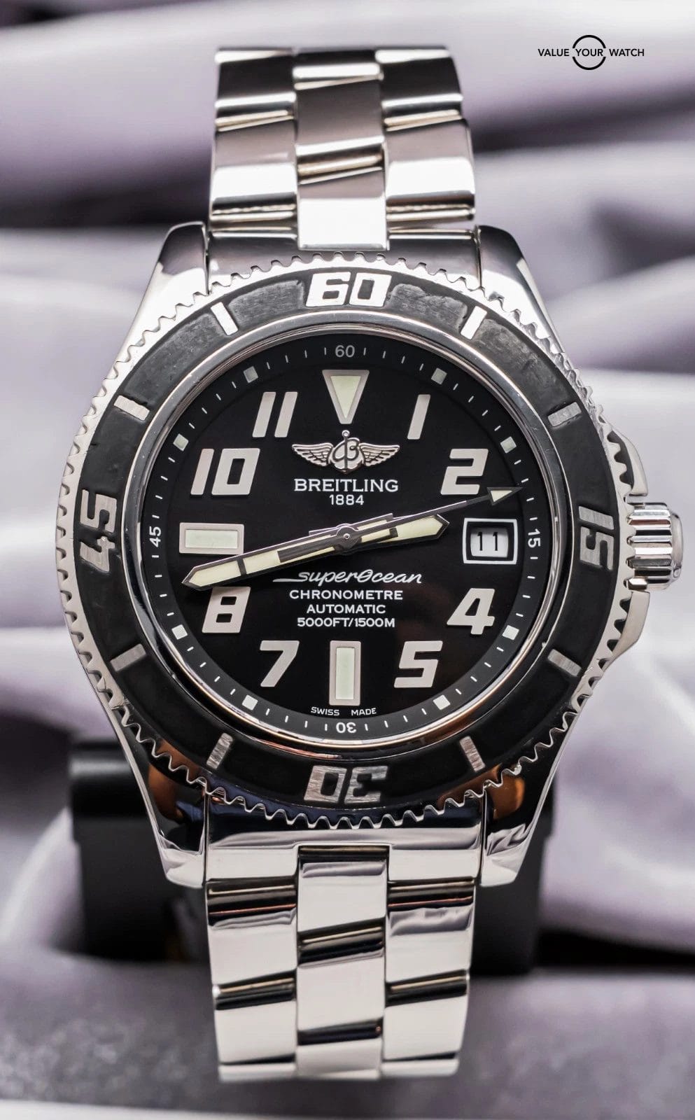 Breitling Superocean 42 mm Black Dial Boxes Bracelet Automatic Stainless A17364 - Image 11