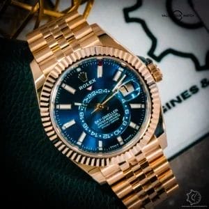 Rolex Sky-Dweller Rose Gold Blue Dial Jubilee Full Kit B&P – 336935