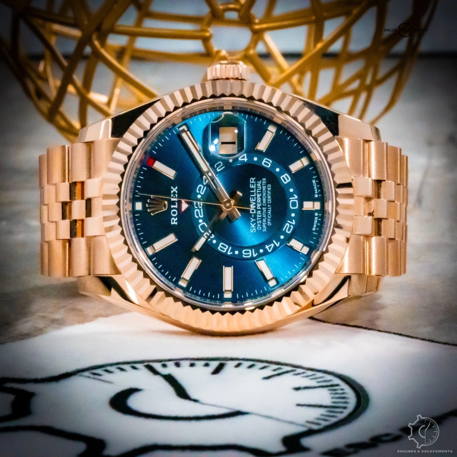 Rolex Sky-Dweller Rose Gold Blue Dial Jubilee Full Kit B&P - 336935 - Image 14