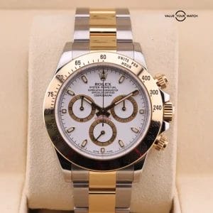 CLEAN Rolex Daytona 116523 White Dial Steel Yellow Gold Two Tone Steel Watch Box