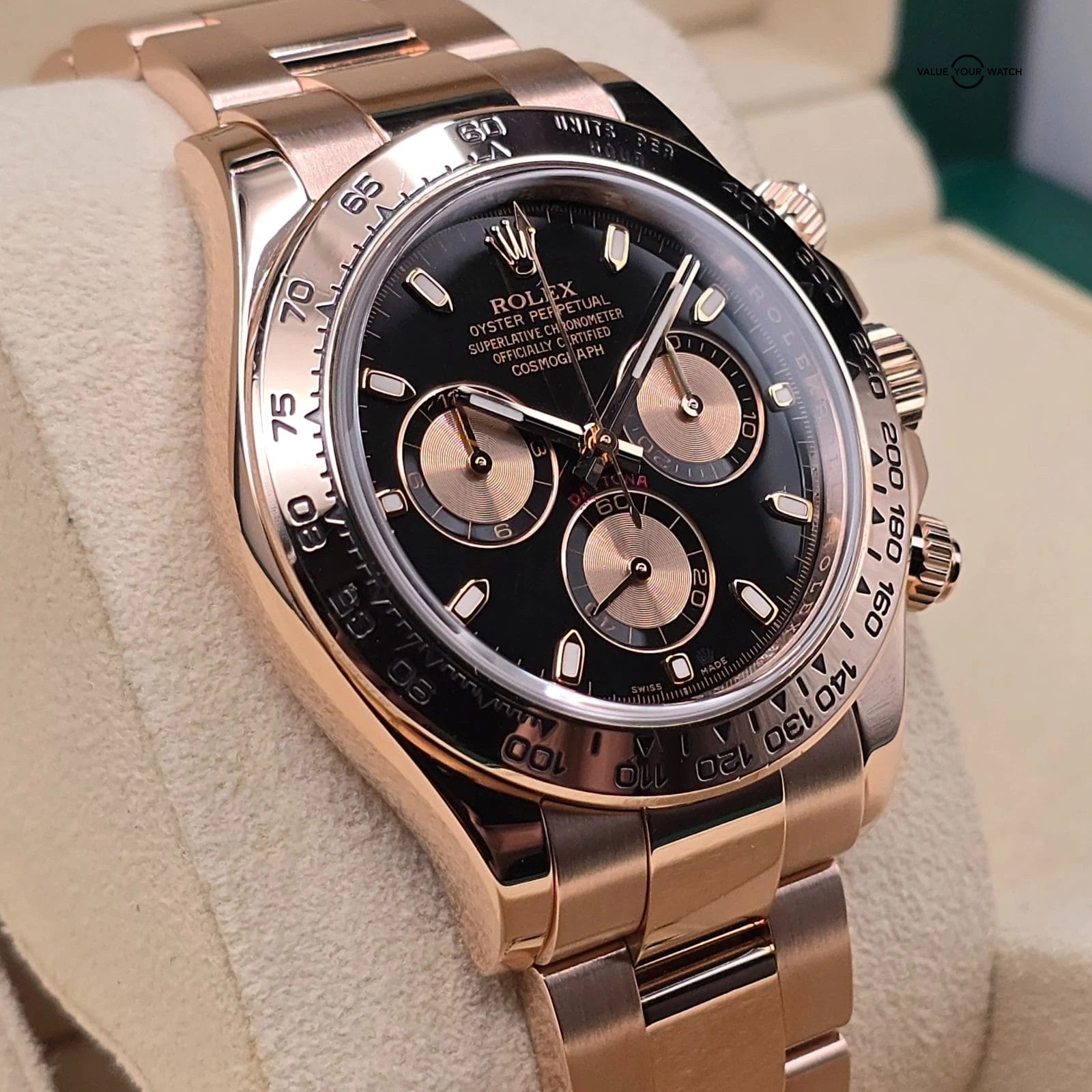 Rolex Daytona Black Dial in solid 18k rose gold, RSC Serviced in 2025! - Image 10