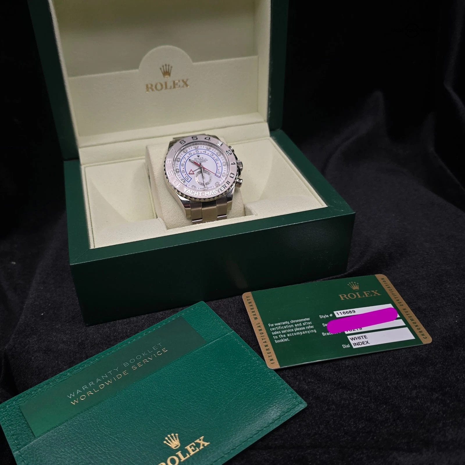 Rolex Yachtmaster II in White Gold and platinum, 44mm with box and warranty card - Image 3