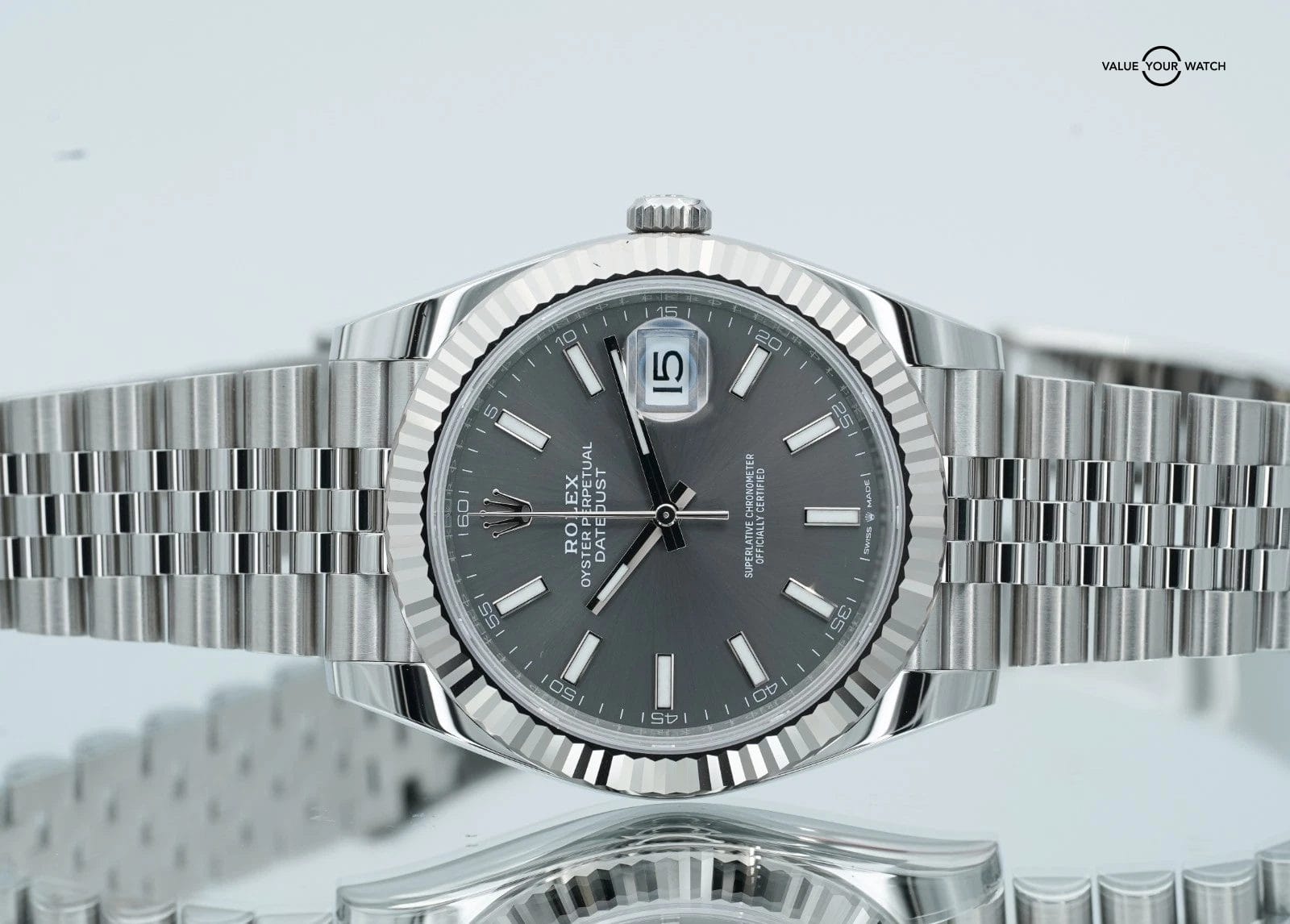 2025 Rolex Datejust 41mm 126334 Slate Gray Dial 18K White Gold Stainless Steel - Image 2