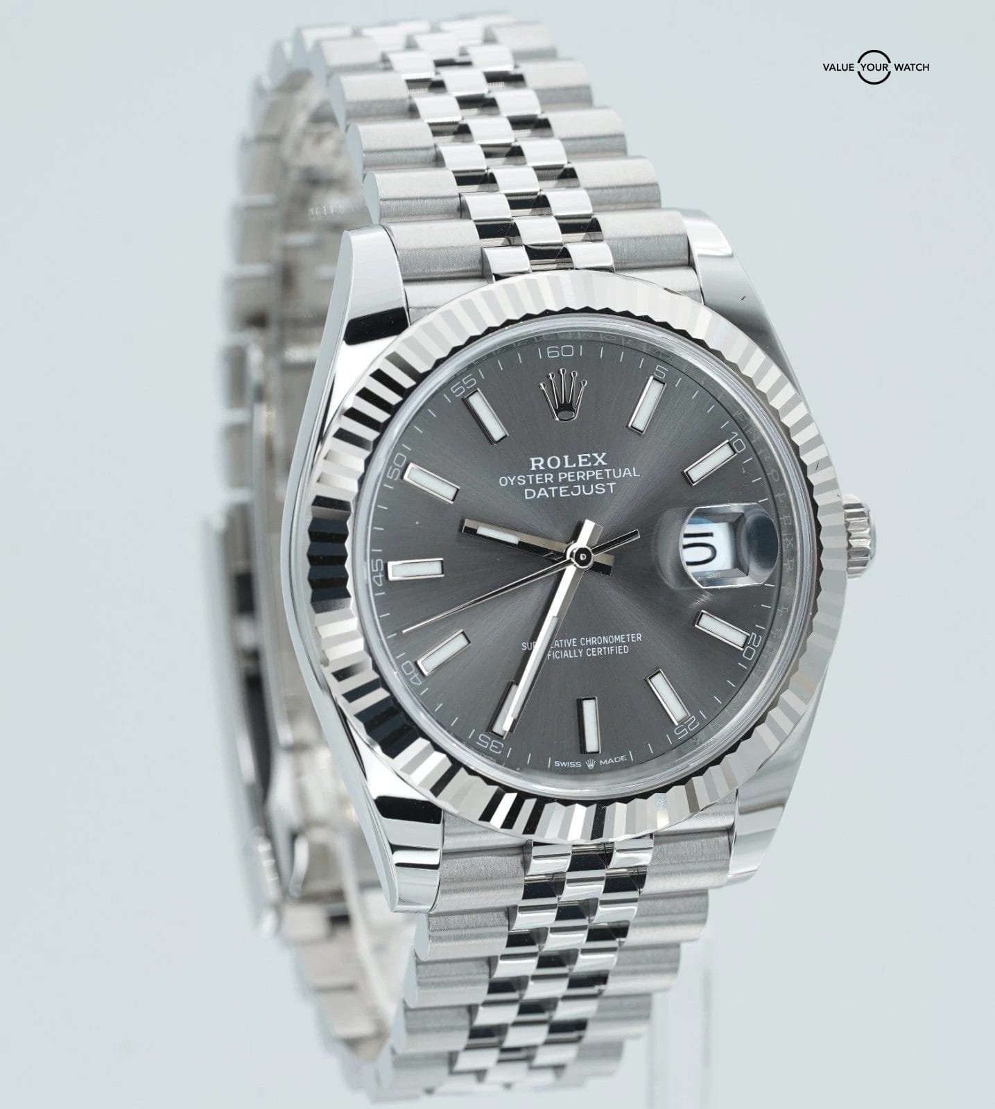 2025 Rolex Datejust 41mm 126334 Slate Gray Dial 18K White Gold Stainless Steel - Image 3
