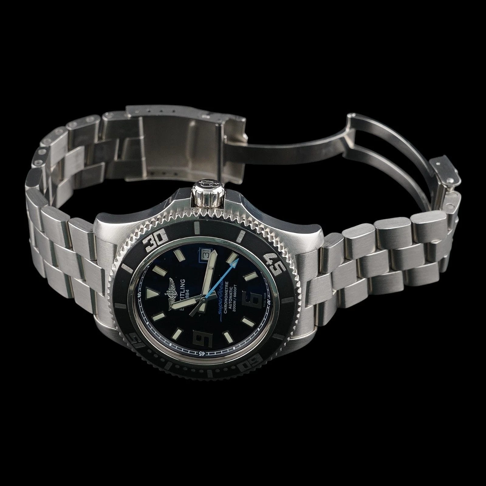Breitling Superocean 44mm A17391 -Steel Bracelet & Extra OEM Strap & Buckle, Box - Image 7