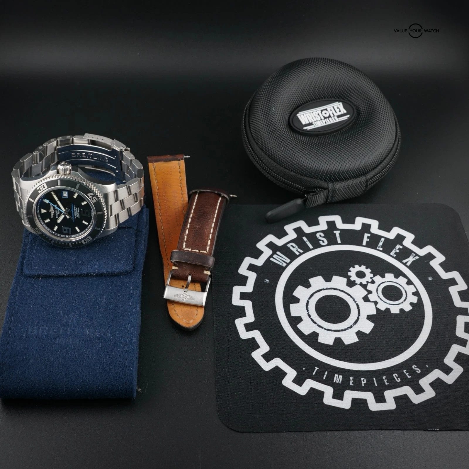 Breitling Superocean 44mm A17391 -Steel Bracelet & Extra OEM Strap & Buckle, Box - Image 10