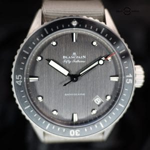 Blancpain Fifty Fathoms Bathyscaphe 5000-1210-NAGA 43MM Grey Dial Full Set WARRANTY