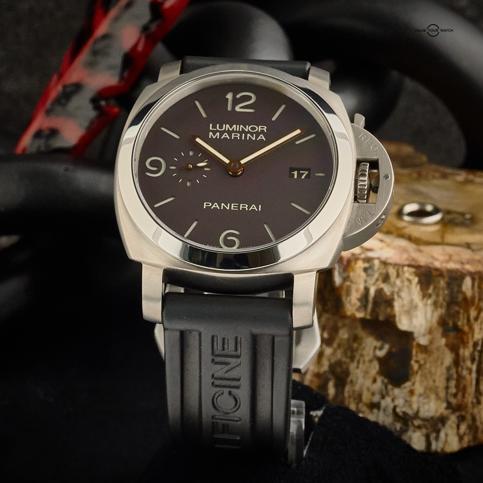 Panerai Luminor Marina PAM00351 44mm Brown Dial Titanium - Box and Papers - Image 12