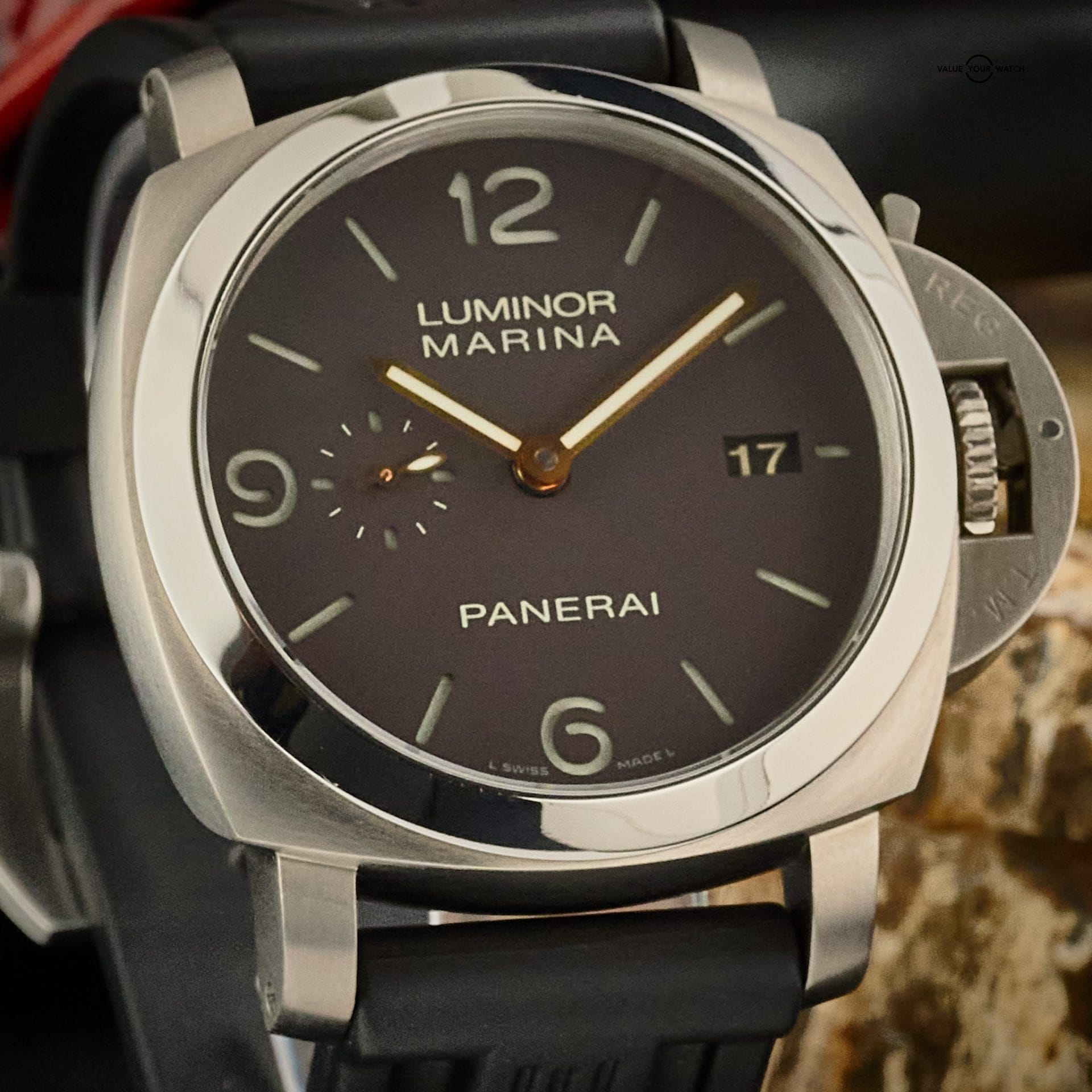 Panerai Luminor Marina PAM00351 44mm Brown Dial Titanium - Box and Papers - Image 11