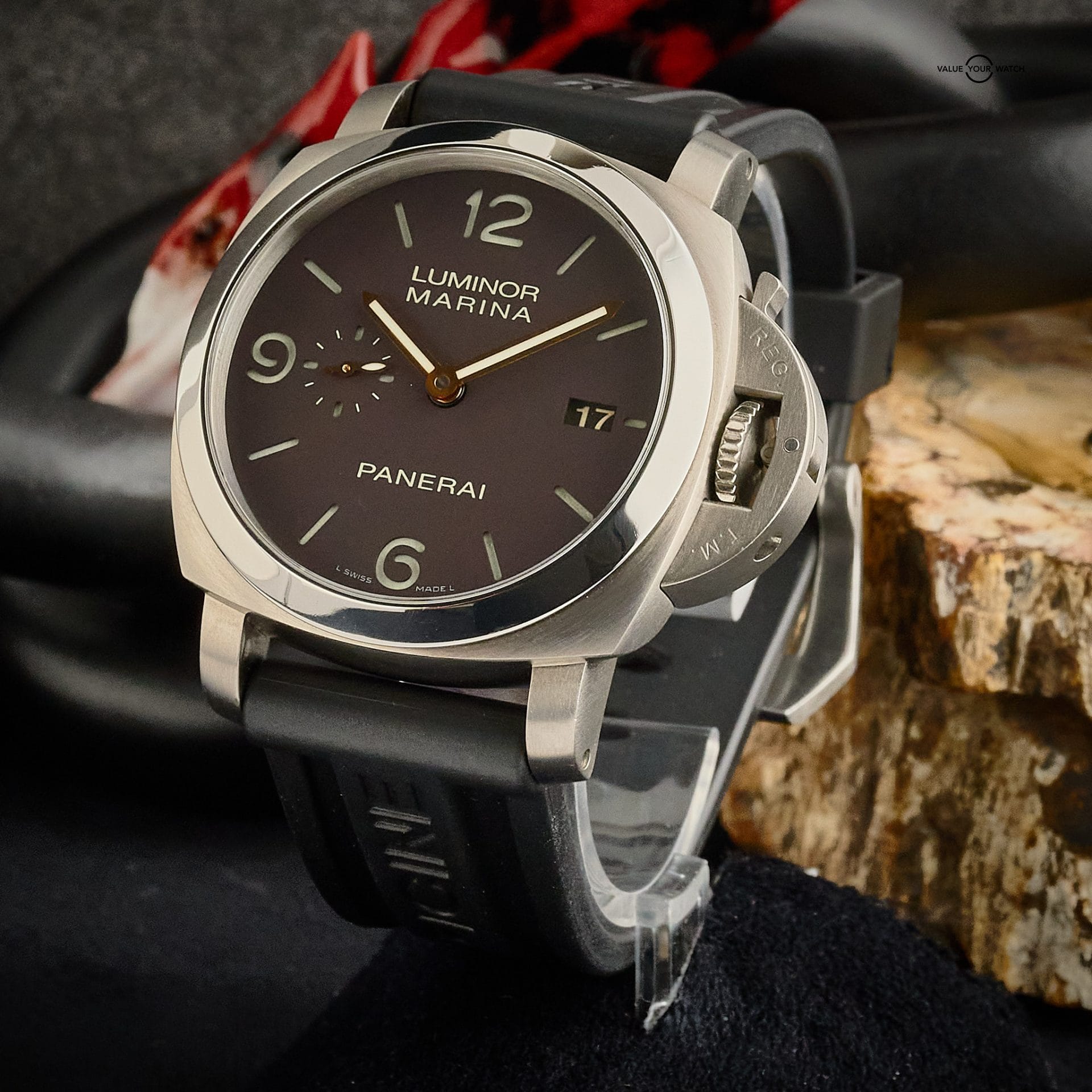 Panerai Luminor Marina PAM00351 44mm Brown Dial Titanium - Box and Papers - Image 9