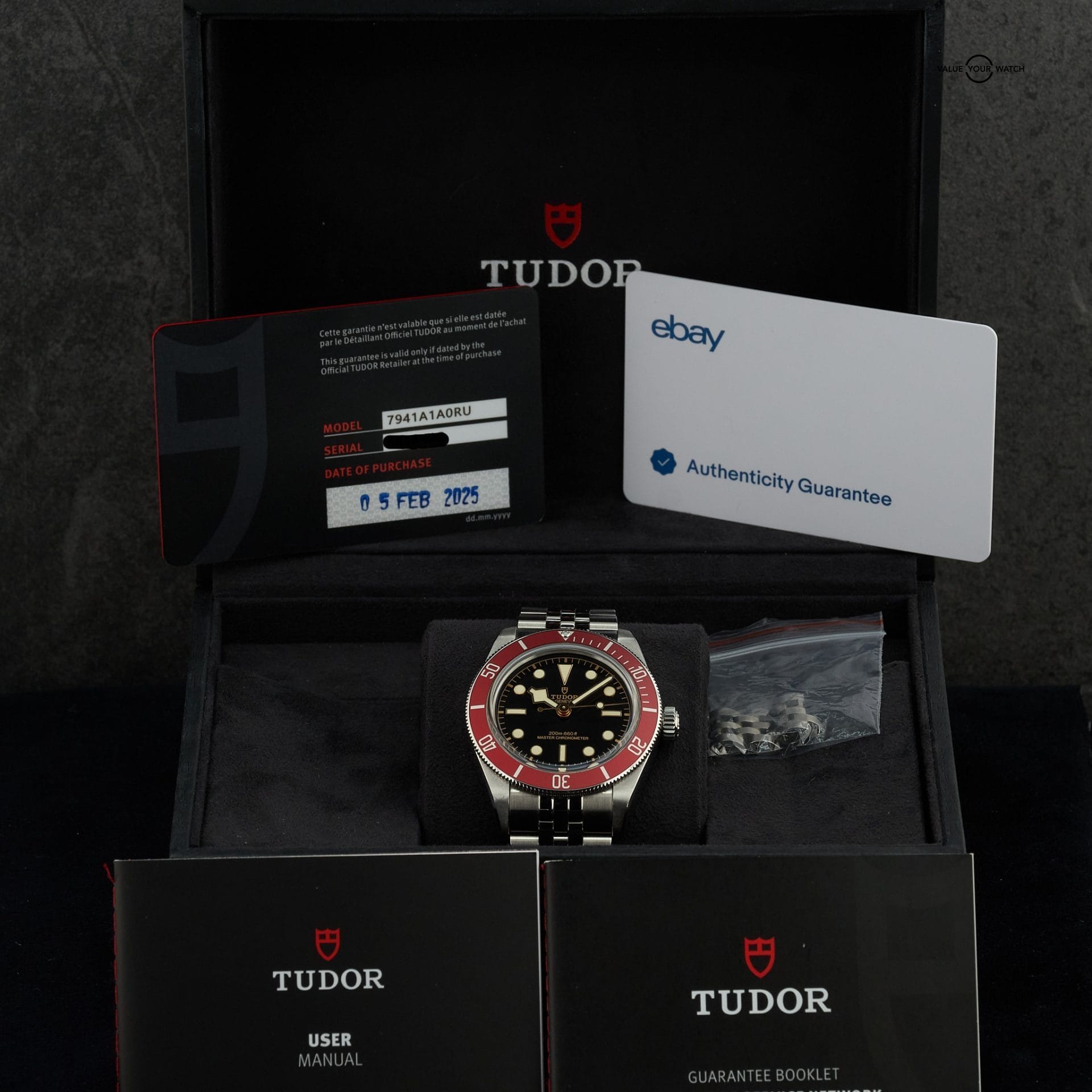 Tudor Black Bay 41 “Red” – Ref. M7941A1A0RU – 41mm Stainless Steel w/ Box and Papers - Image 2