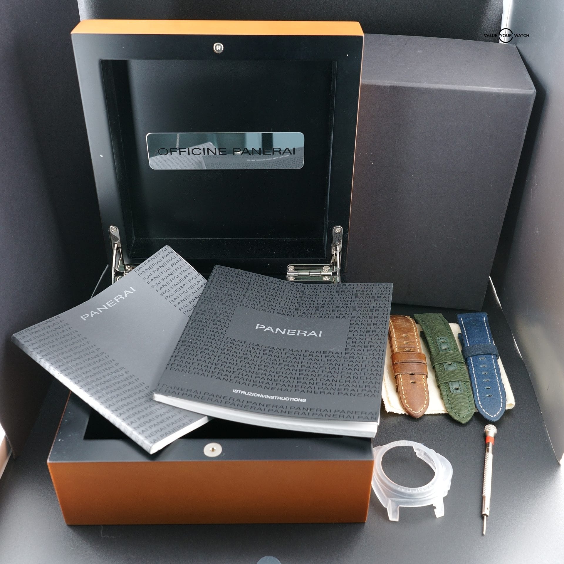 Panerai 8 Day Titanium PAM 00562 Full Set Box & 2 manuals 3 OEM Straps - Image 13
