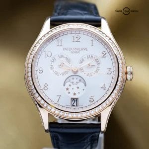 Patek Philippe Annual Calendar Complications Rose Gold Diamond Bezel 4947R-001