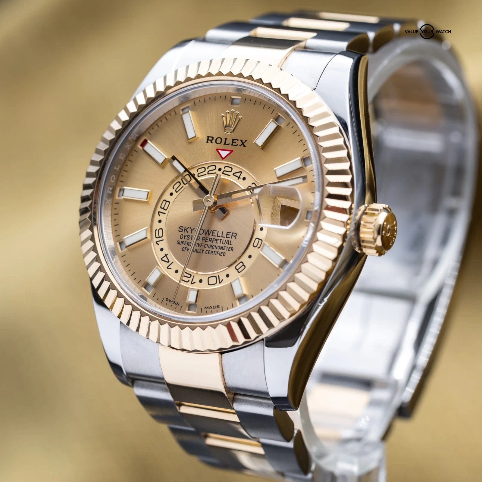 Rolex Sky-Dweller Yellow Gold Stainless Steel Champagne Dial 326933 - Full Set - Image 15