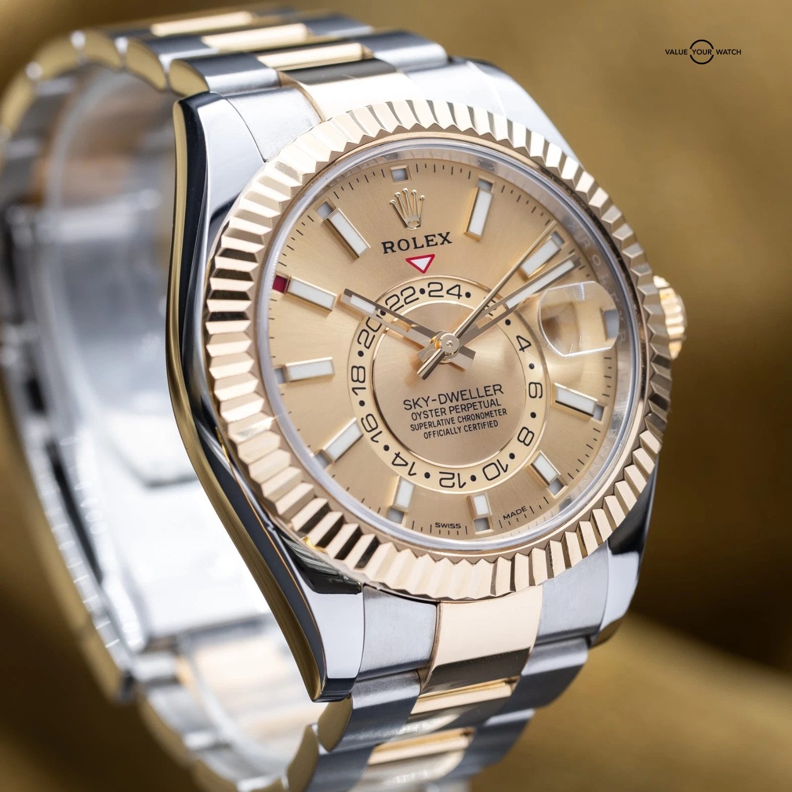 Rolex Sky-Dweller Yellow Gold Stainless Steel Champagne Dial 326933 - Full Set - Image 16