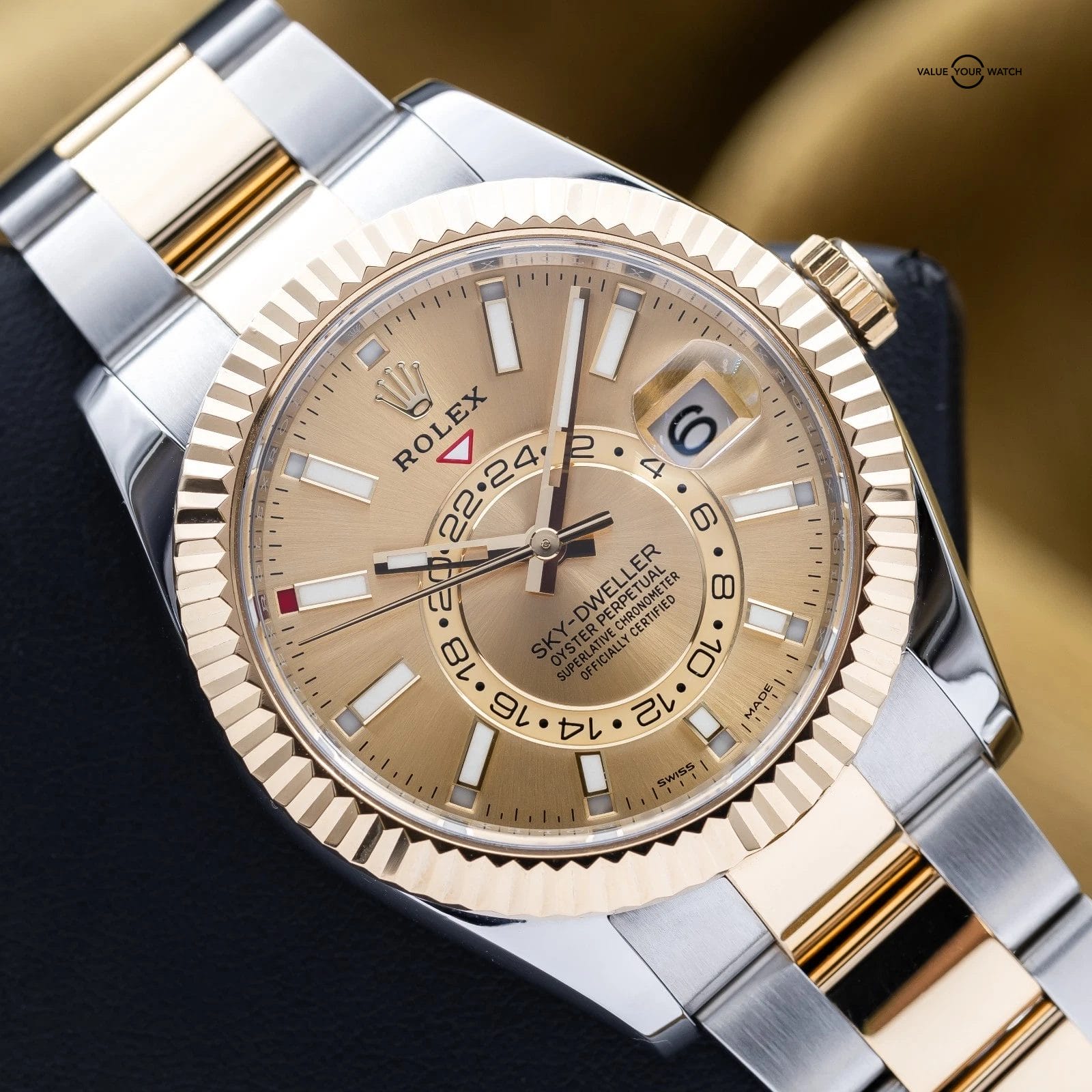 Rolex Sky-Dweller Yellow Gold Stainless Steel Champagne Dial 326933 - Full Set - Image 17