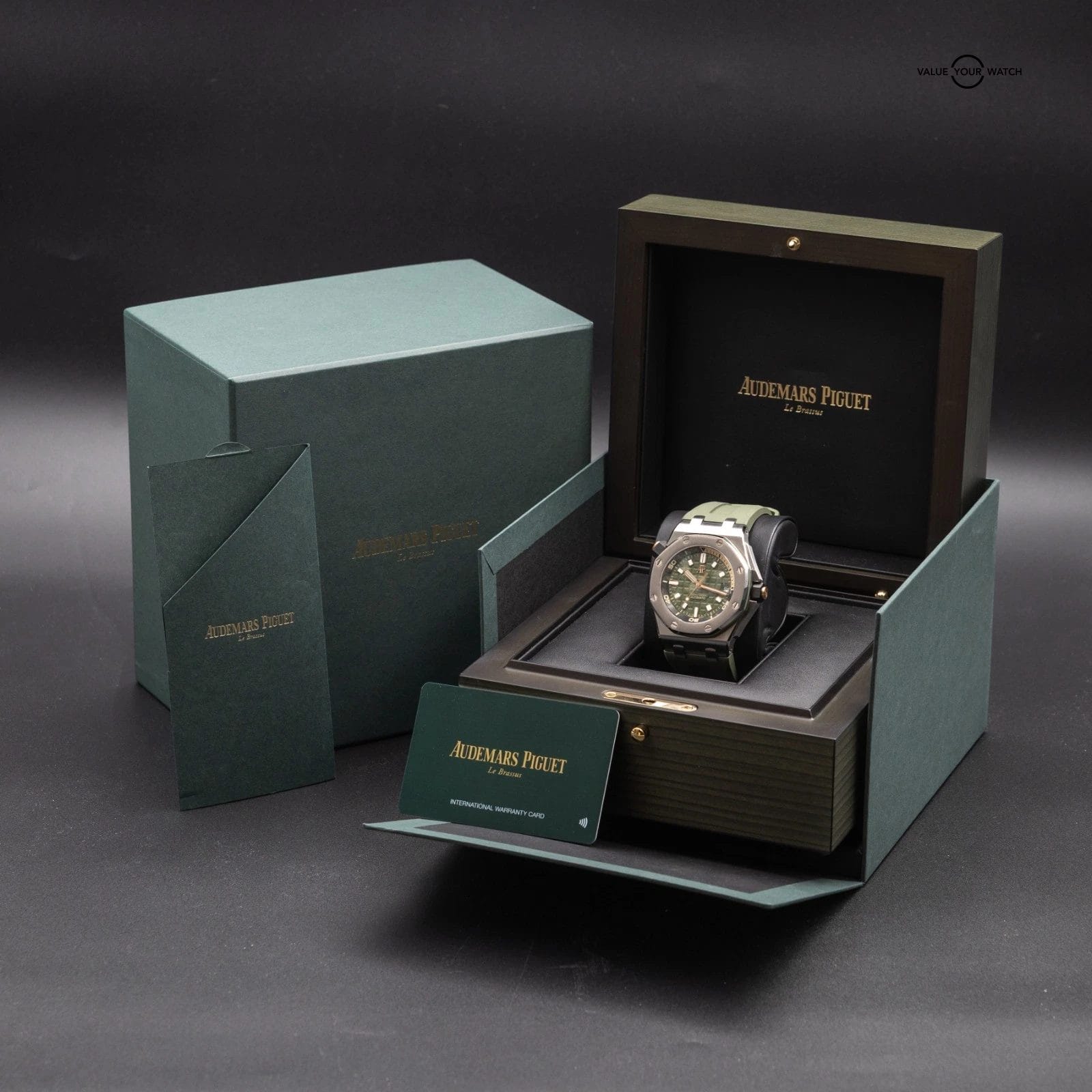 2023 Audemars Piguet Royal Oak Offshore Diver Steel Green 42mm 15720ST Full Set - Image 2