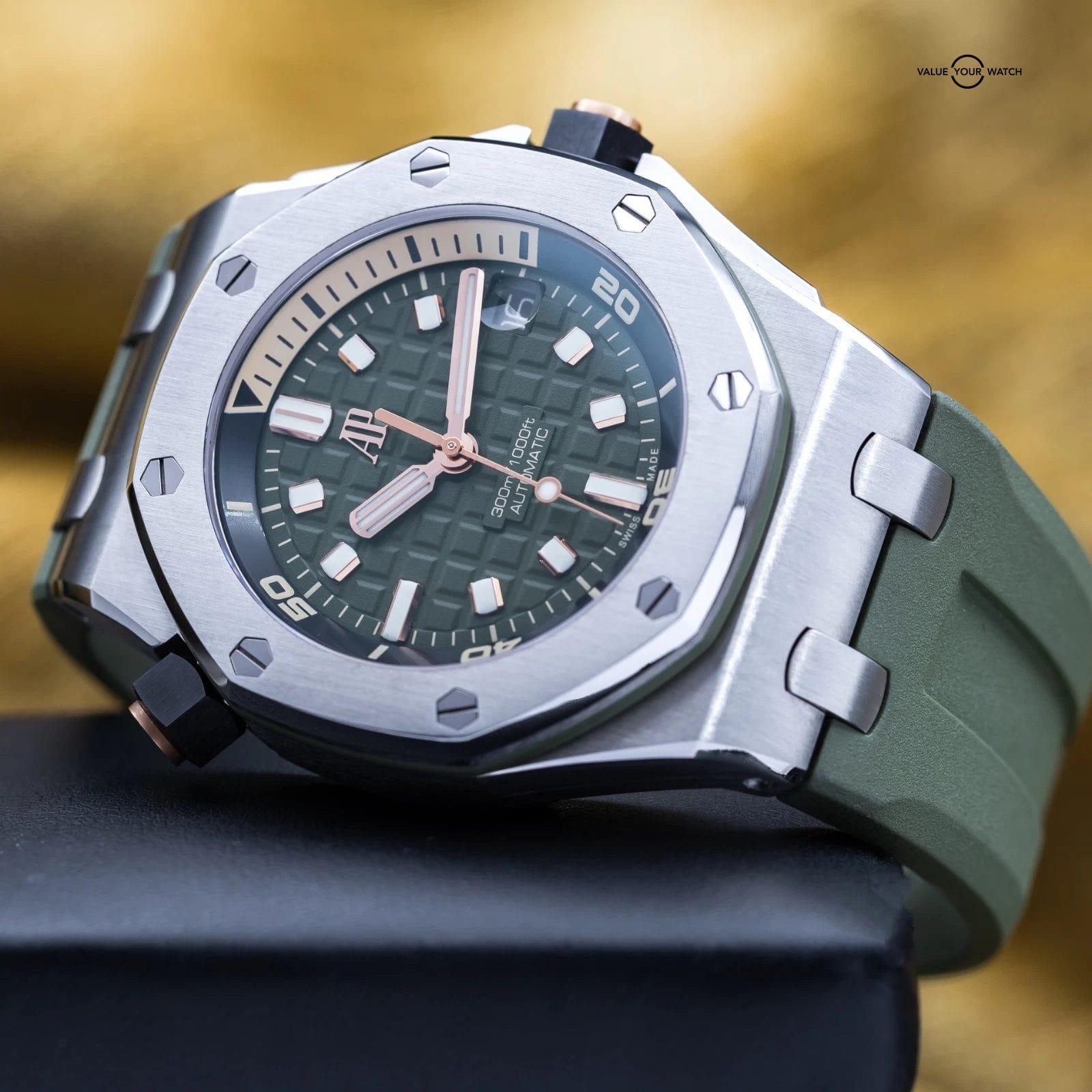 2023 Audemars Piguet Royal Oak Offshore Diver Steel Green 42mm 15720ST Full Set - Image 8