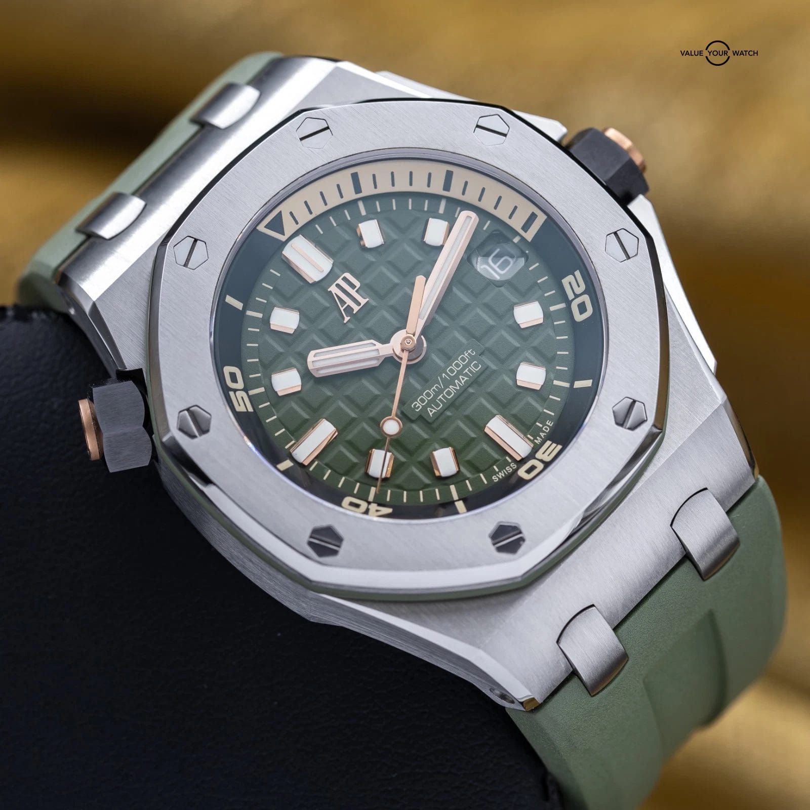 2023 Audemars Piguet Royal Oak Offshore Diver Steel Green 42mm 15720ST Full Set - Image 10