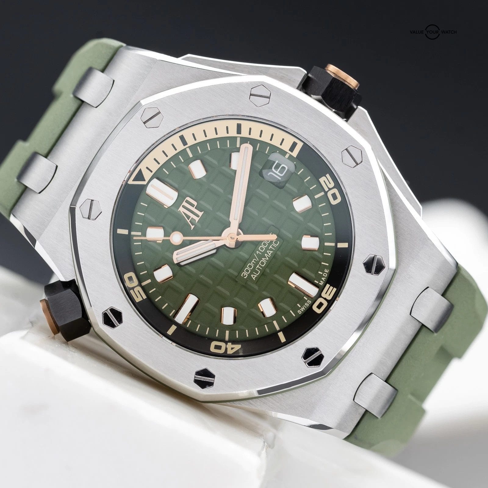 2023 Audemars Piguet Royal Oak Offshore Diver Steel Green 42mm 15720ST Full Set - Image 17