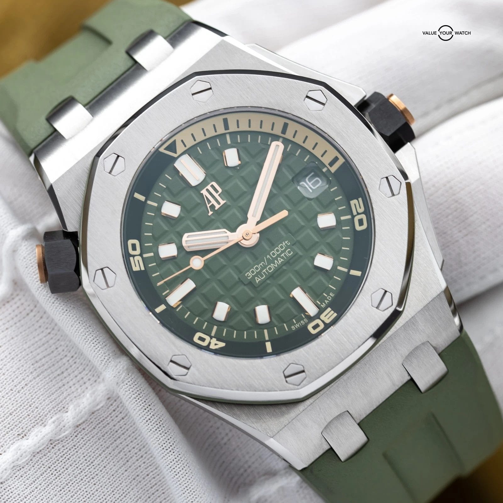 2023 Audemars Piguet Royal Oak Offshore Diver Steel Green 42mm 15720ST Full Set - Image 18
