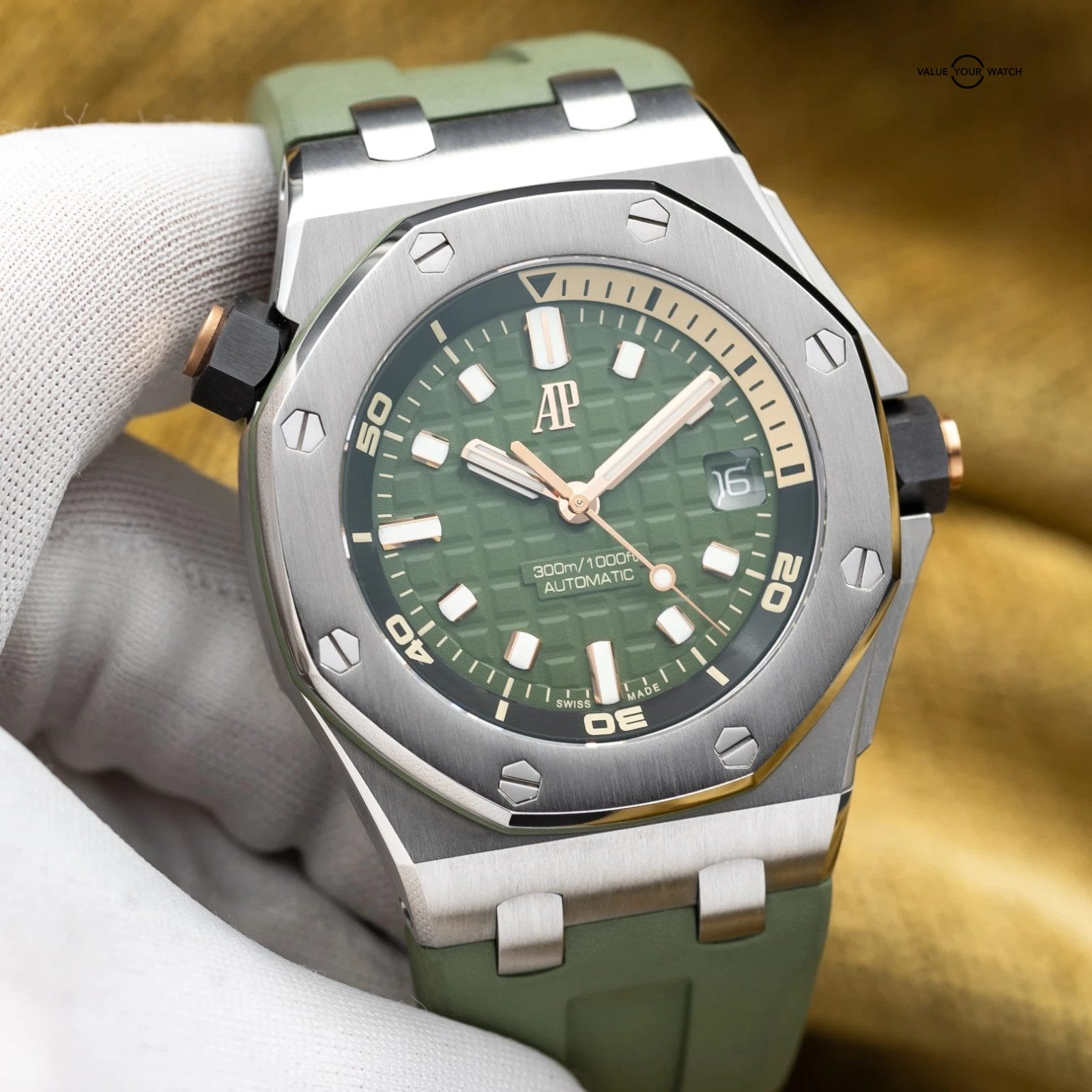 2023 Audemars Piguet Royal Oak Offshore Diver Steel Green 42mm 15720ST Full Set - Image 19
