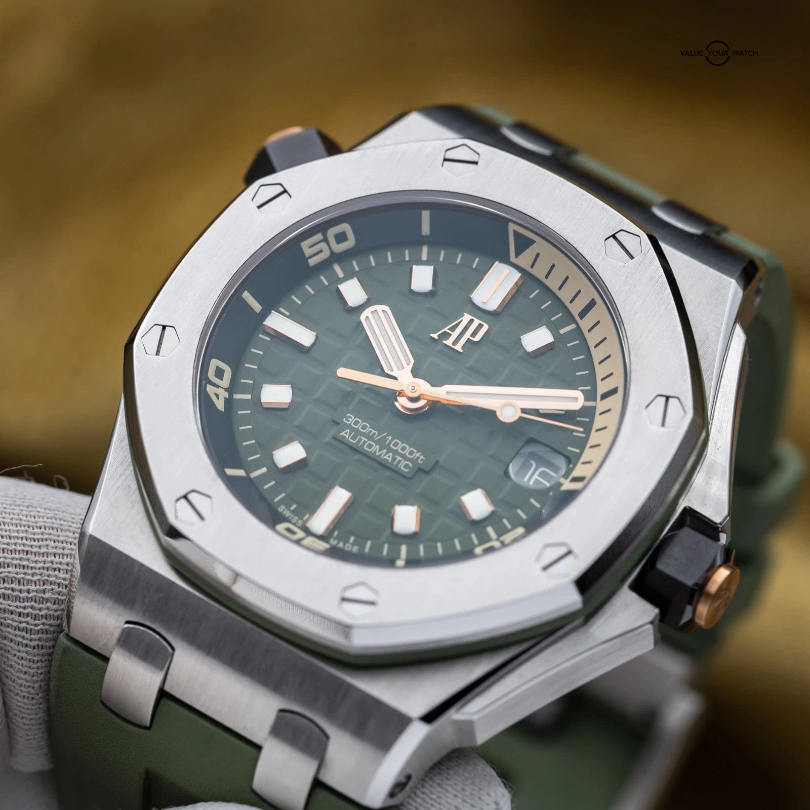 2023 Audemars Piguet Royal Oak Offshore Diver Steel Green 42mm 15720ST Full Set - Image 20