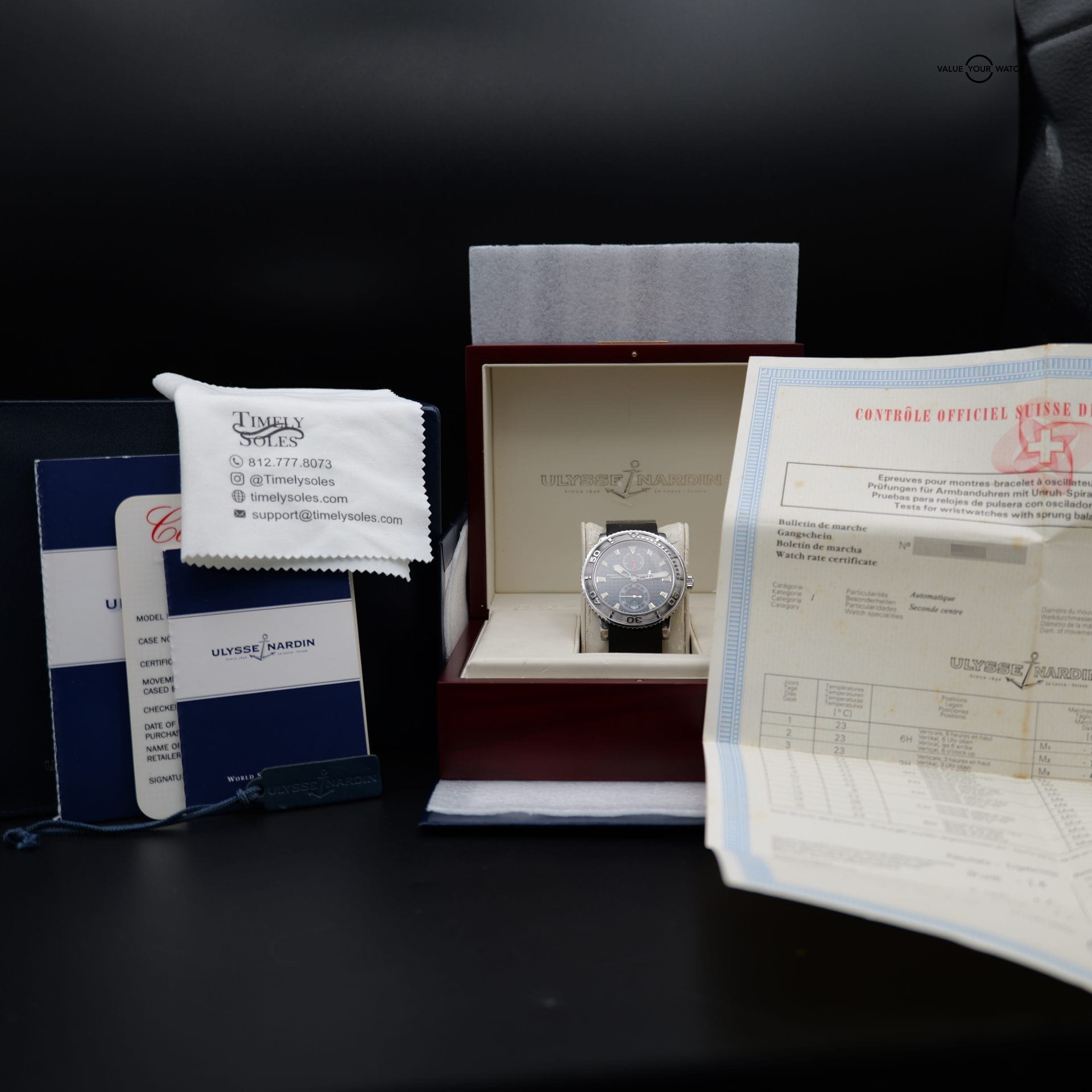 Ulysse Nardin Maxi Diver 263-55 40MM Black Dial Full Set WARRANTY - Image 10