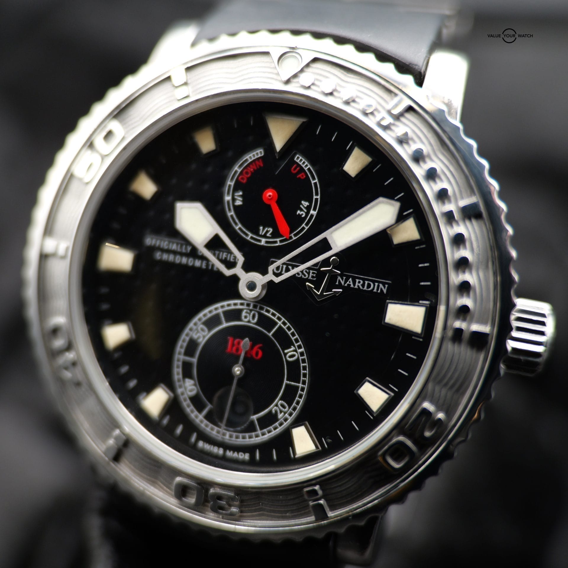 Ulysse Nardin Maxi Diver 263-55 40MM Black Dial Full Set WARRANTY - Image 2