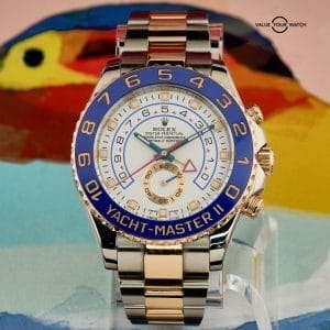 Rolex Yacht Master II 116681 44mm White Dial Watch and Card