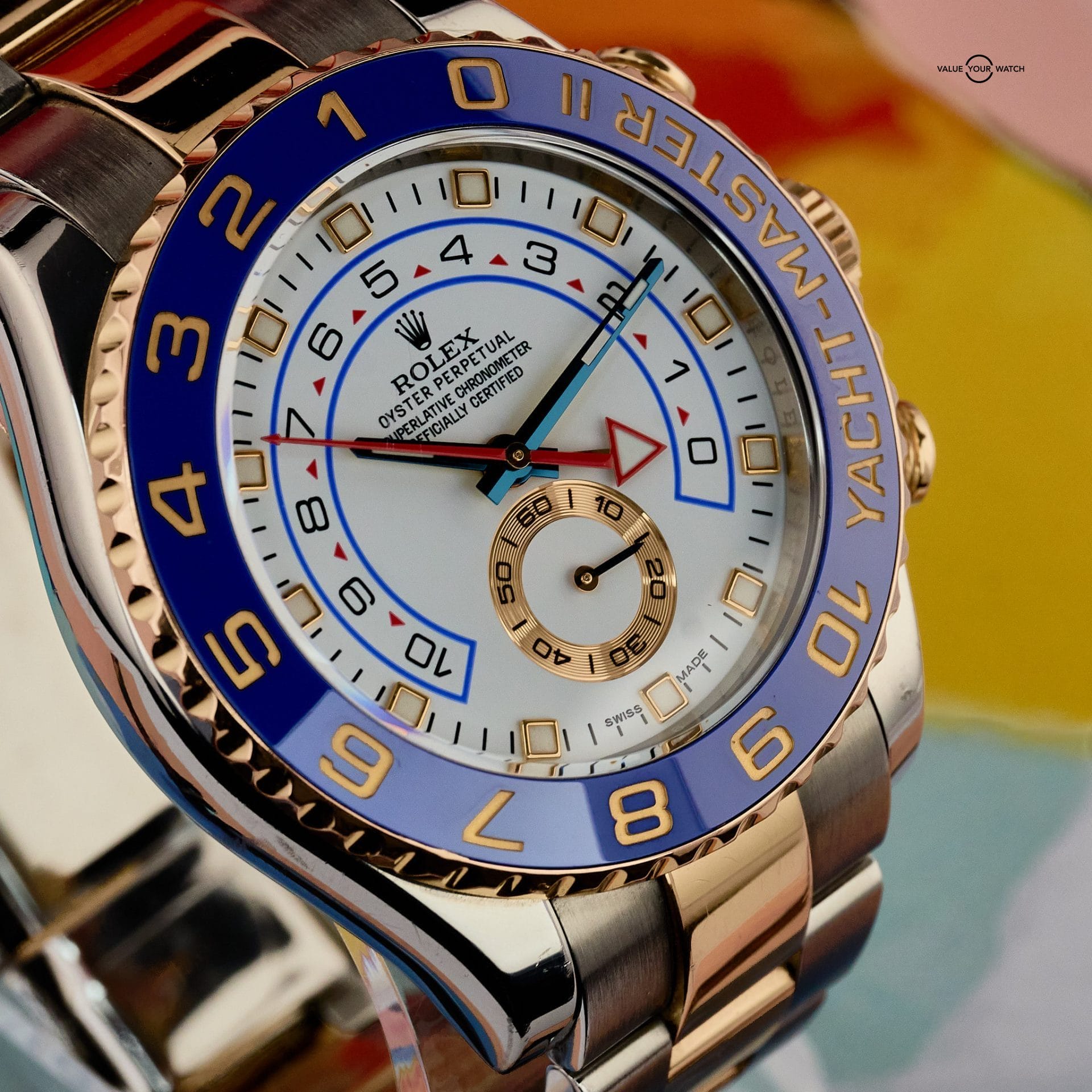 Rolex Yacht Master II 116681 44mm White Dial Watch and Card - Image 4