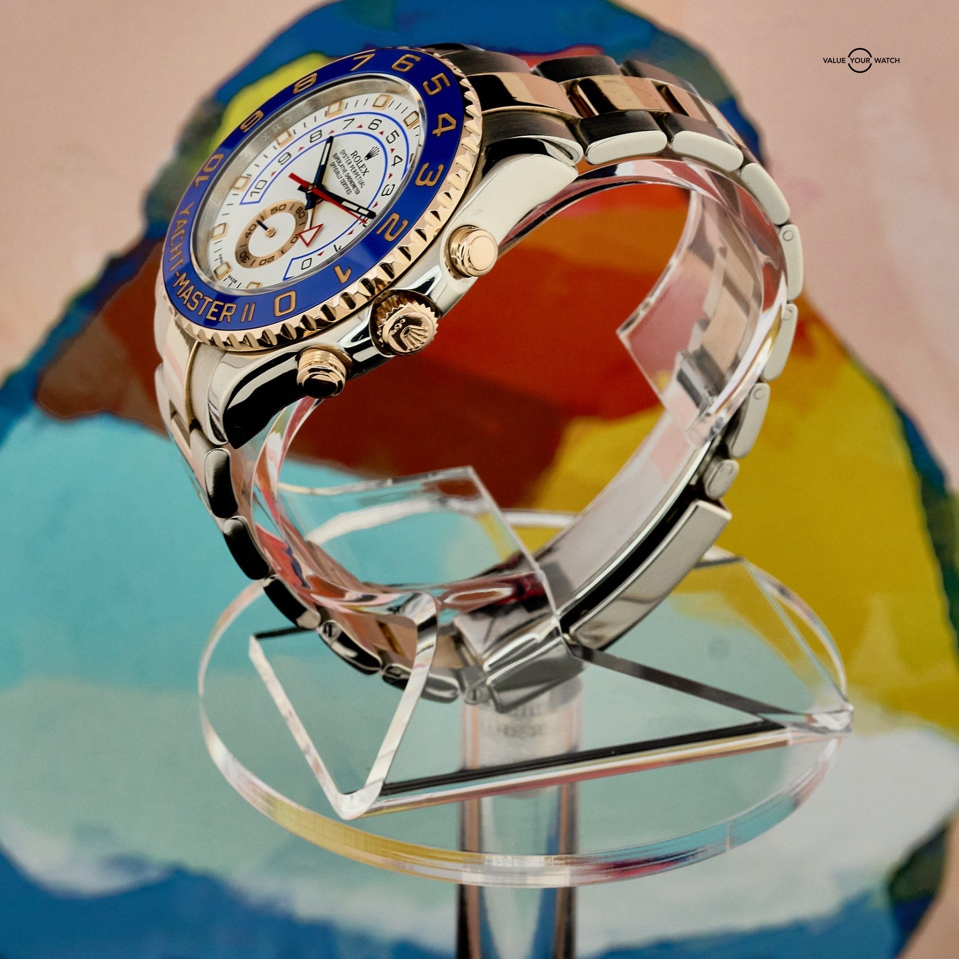 Rolex Yacht Master II 116681 44mm White Dial Watch and Card - Image 6