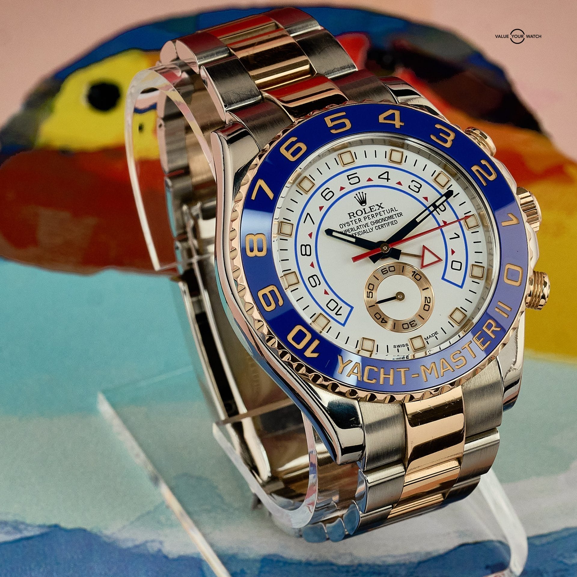 Rolex Yacht Master II 116681 44mm White Dial Watch and Card - Image 11