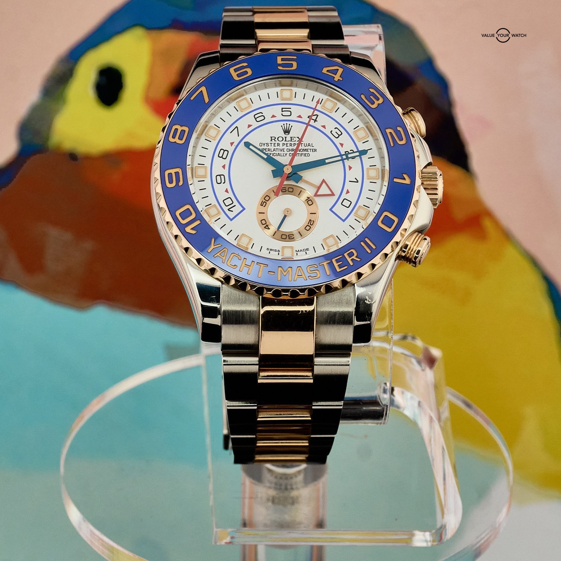 Rolex Yacht Master II 116681 44mm White Dial Watch and Card - Image 13