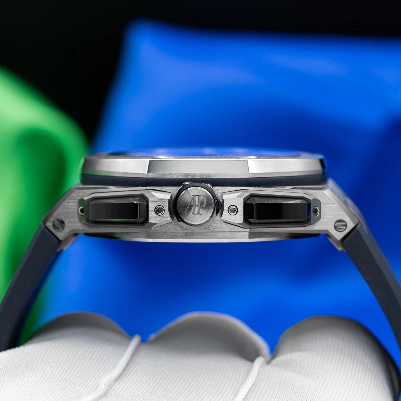 Audemars Piguet Royal Oak Offshore Titanium Blue Men's Watch 26420TI Full Set - Image 4