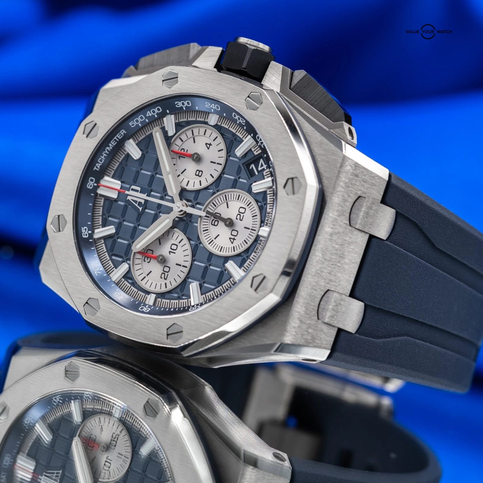 Audemars Piguet Royal Oak Offshore Titanium Blue Men's Watch 26420TI Full Set - Image 15