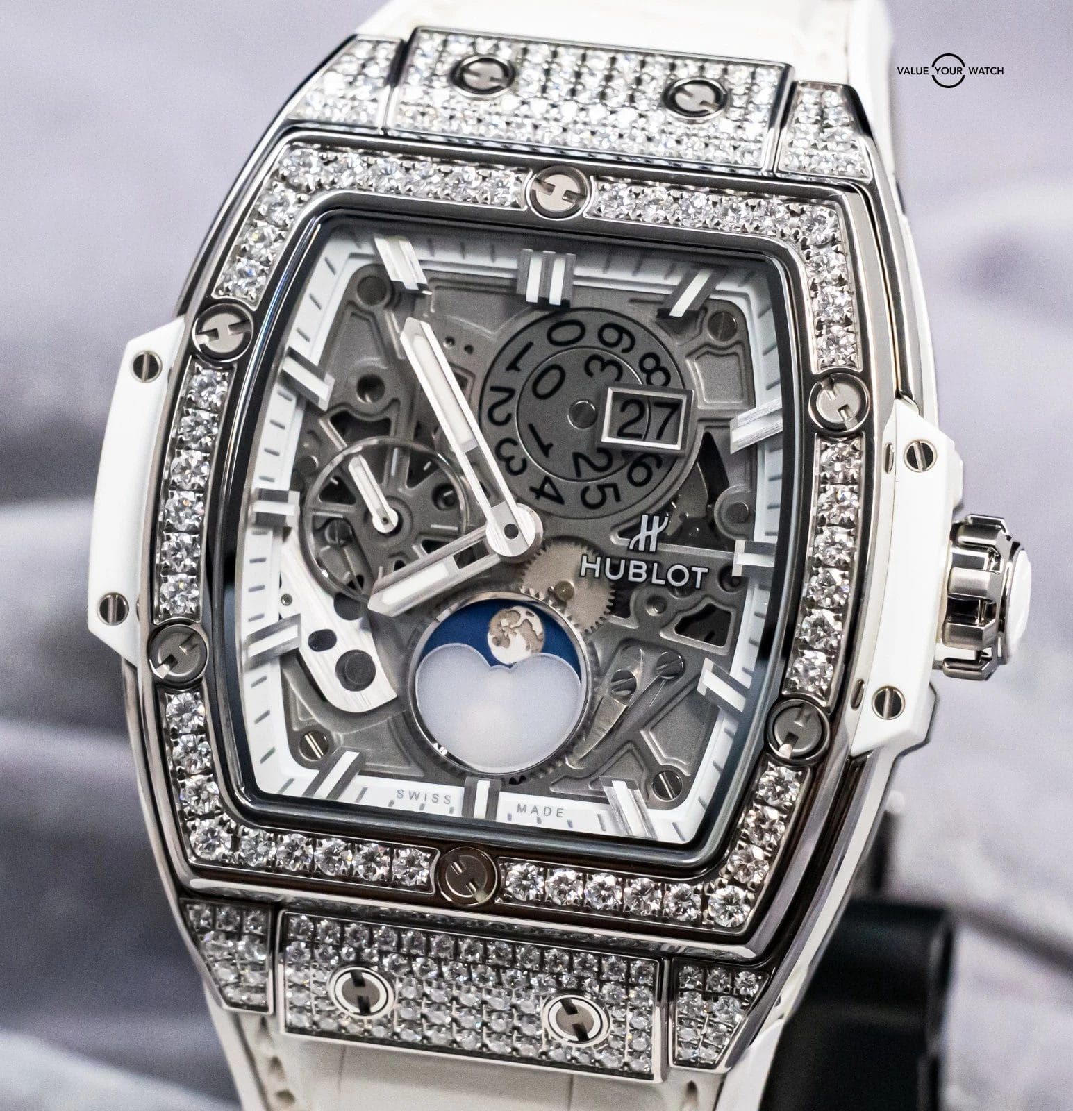 Hublot Spirit of Big Bang Moonphase Titanium Pave 42mm 647.NE.2070.RW.1604 - Image 4