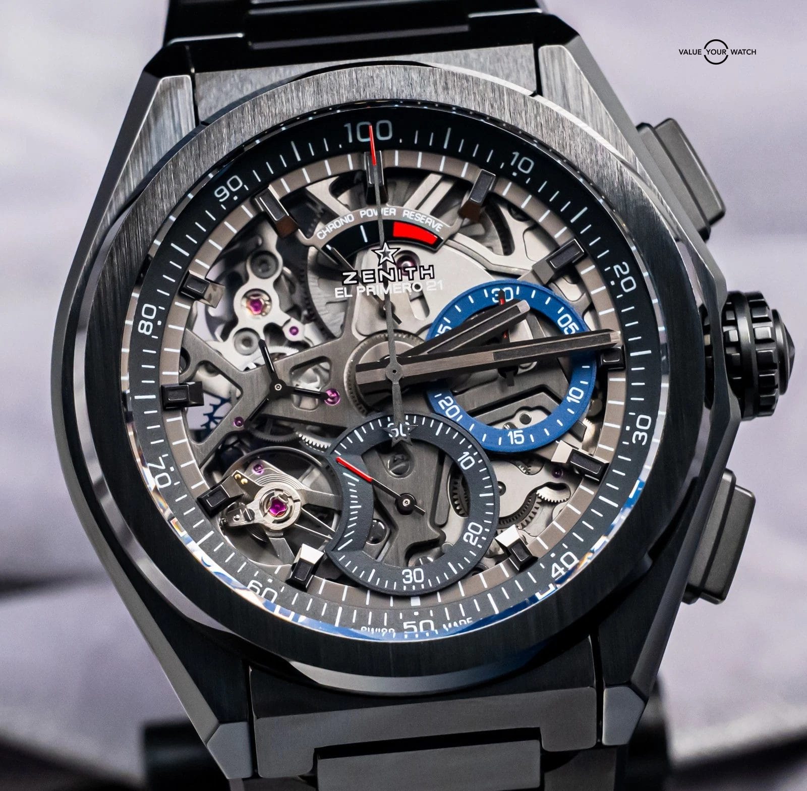 Zenith Defy El Primero 21 Black Ceramic Case & Bracelet $17K MSRP SERVICED - Image 2