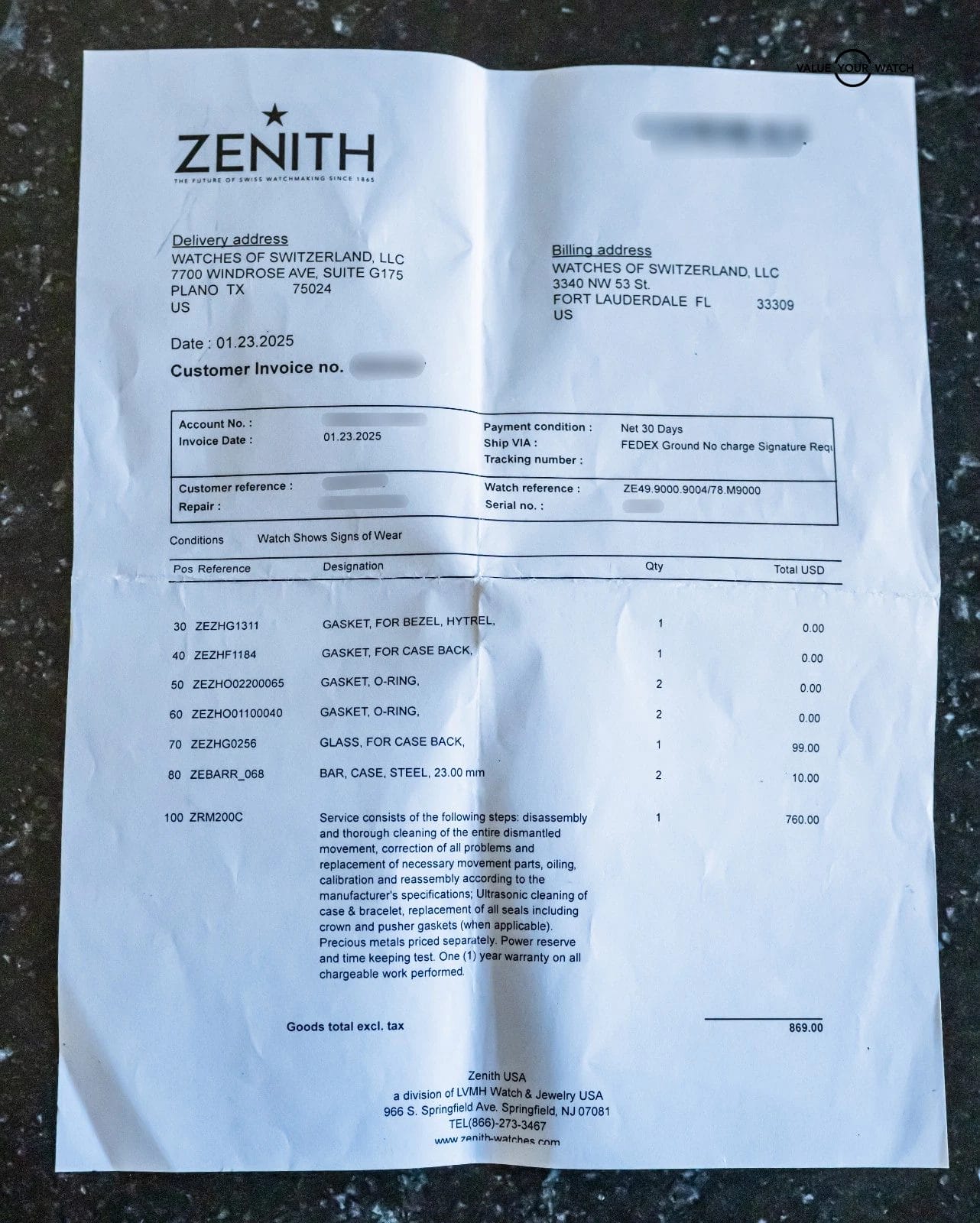 Zenith Defy El Primero 21 Black Ceramic Case & Bracelet $17K MSRP SERVICED - Image 5