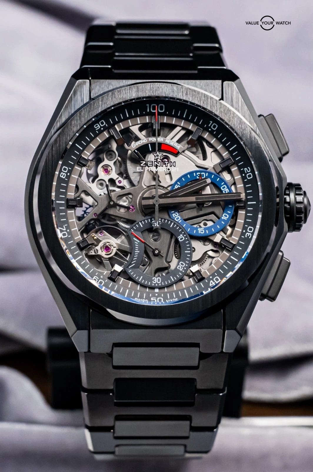 Zenith Defy El Primero 21 Black Ceramic Case & Bracelet $17K MSRP SERVICED