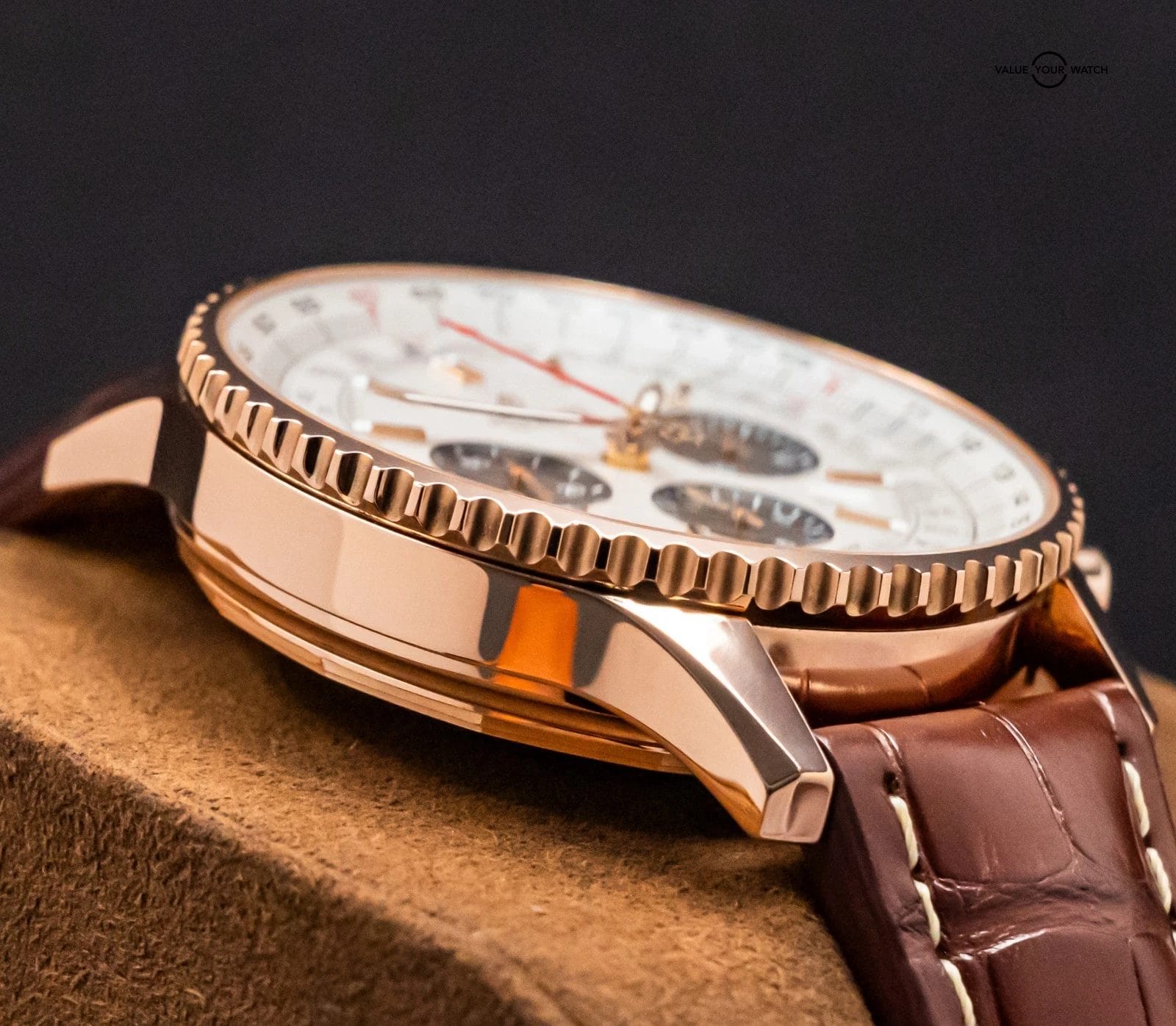 Breitling Navitimer 1 B01 Chronograph 46 Rose Gold Brown Croco RB0127 - Image 3