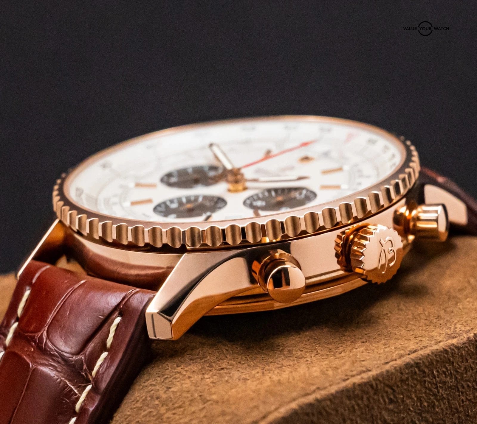 Breitling Navitimer 1 B01 Chronograph 46 Rose Gold Brown Croco RB0127 - Image 6