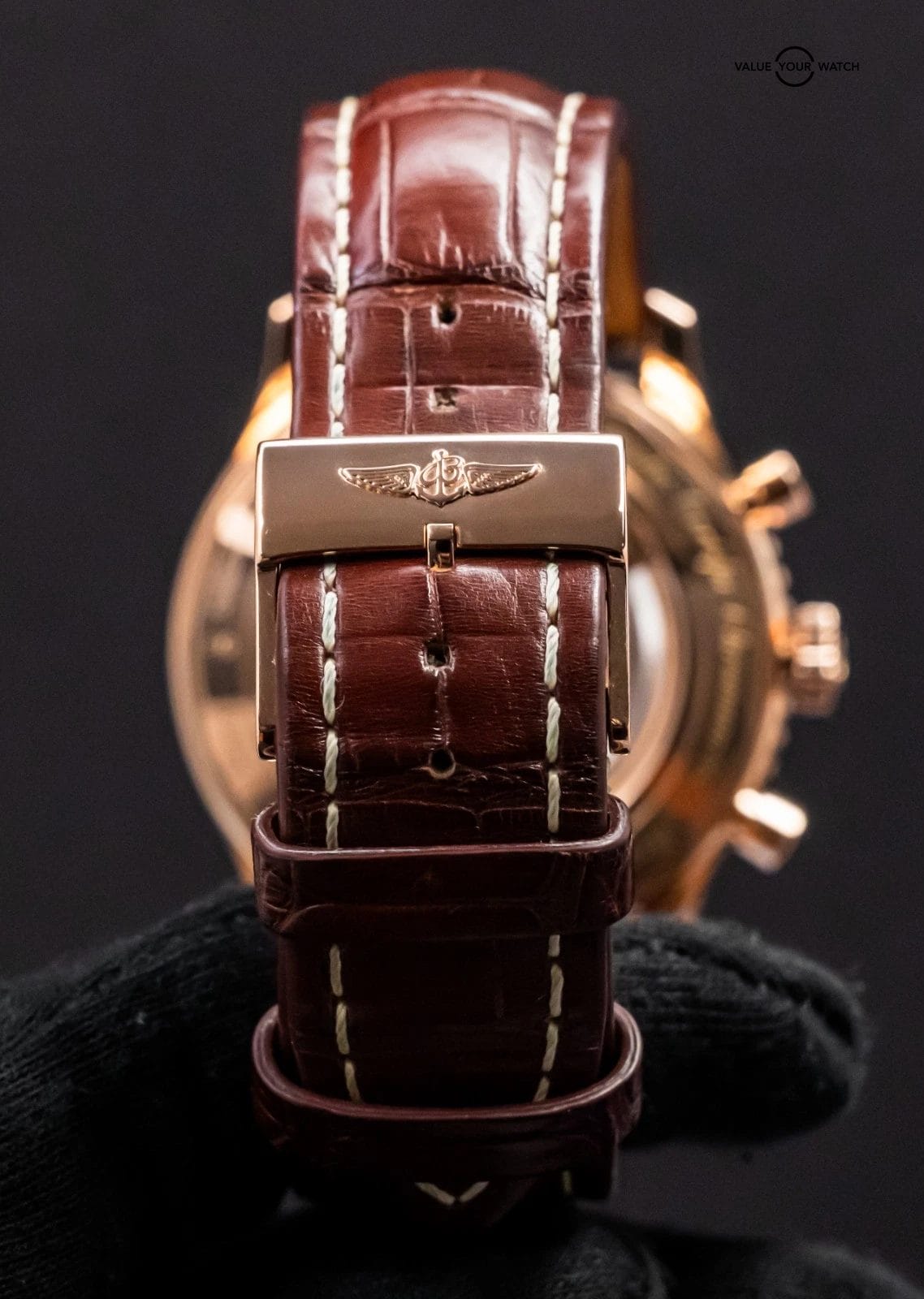 Breitling Navitimer 1 B01 Chronograph 46 Rose Gold Brown Croco RB0127 - Image 8