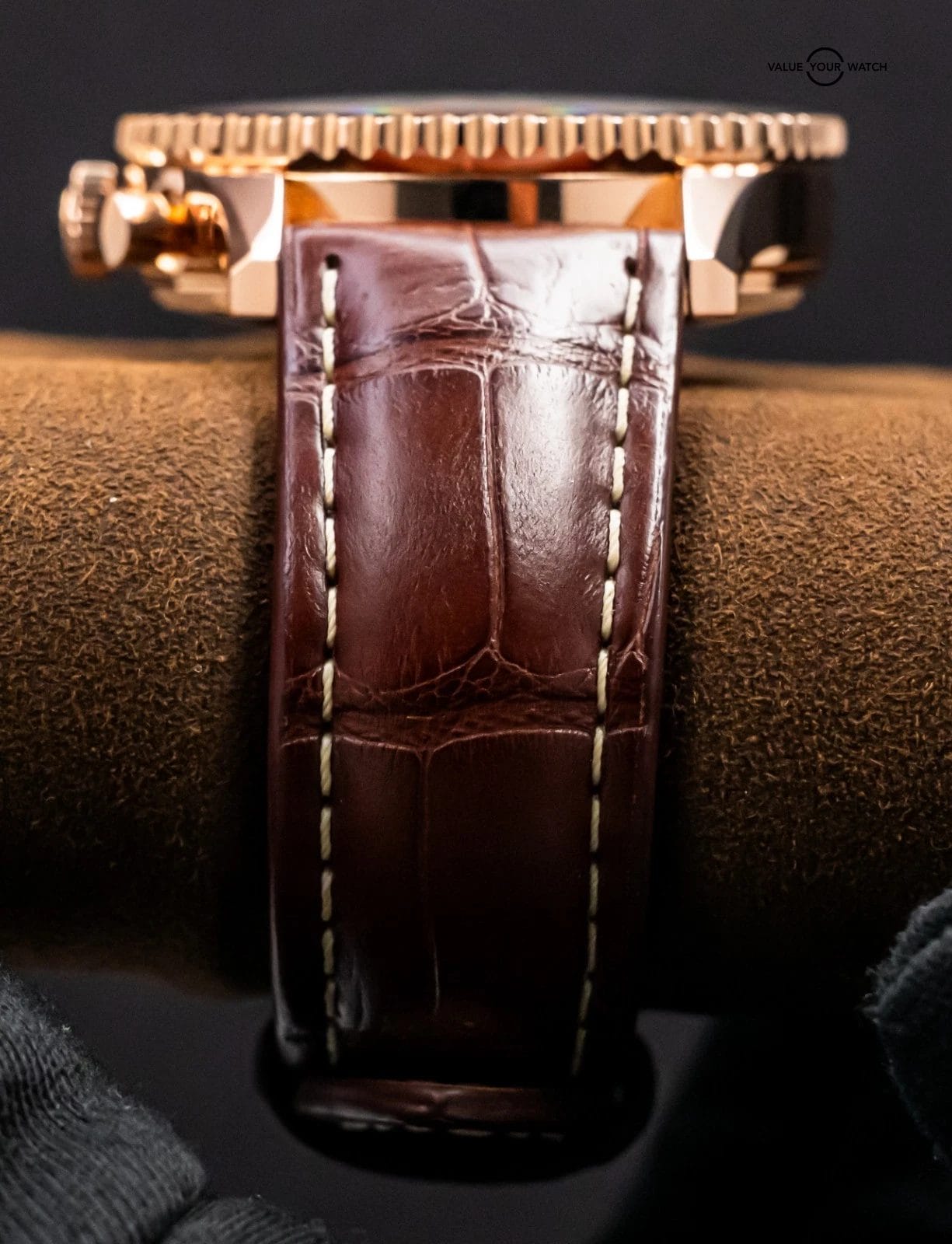 Breitling Navitimer 1 B01 Chronograph 46 Rose Gold Brown Croco RB0127 - Image 9