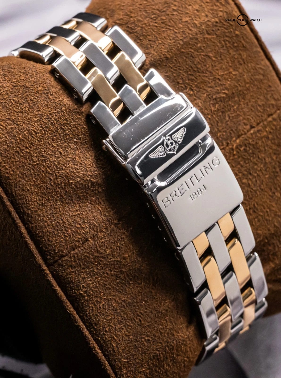 Breitling Crosswind 43mm Yellow Gold Windrider White Chronograph Automatic B1335 - Image 4